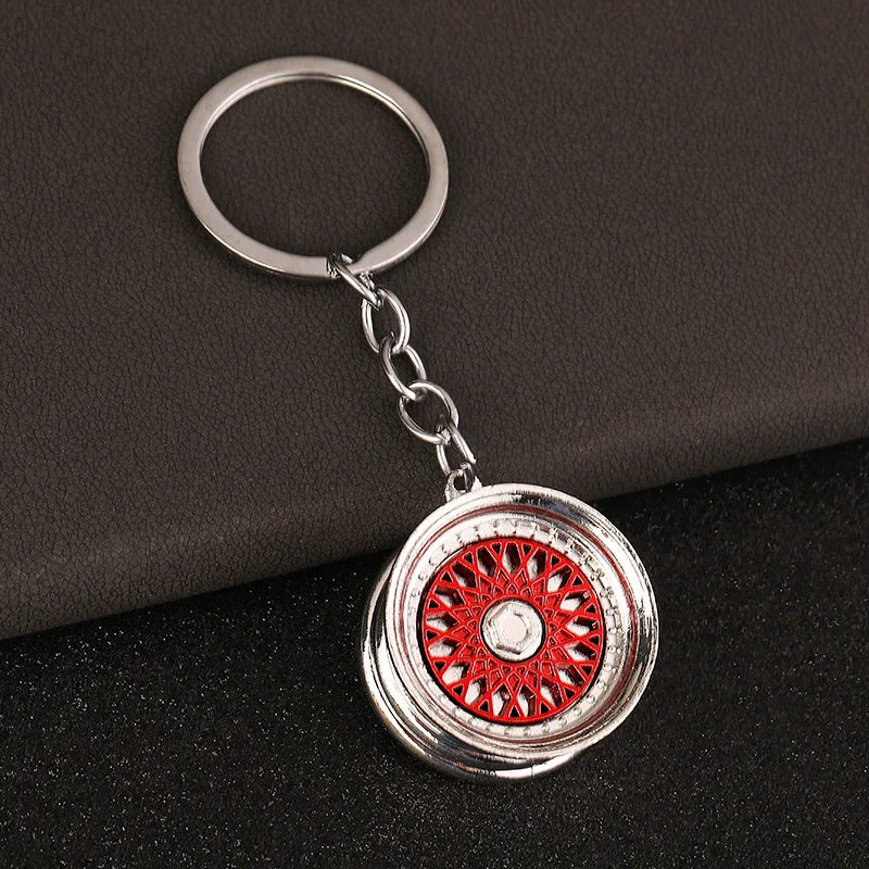 Retro Wheel Rim Keychain
