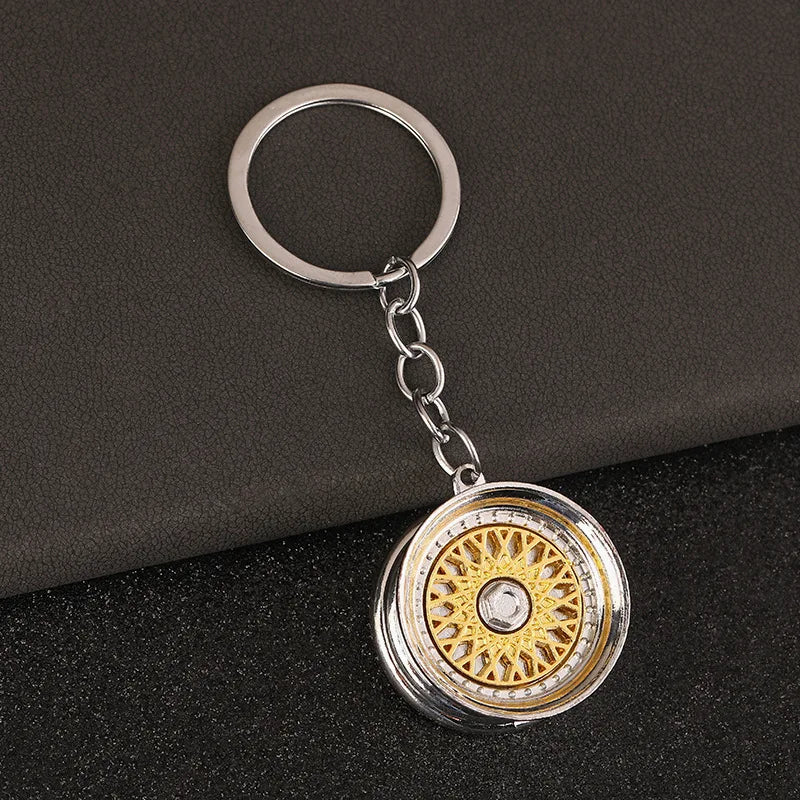 Retro Wheel Rim Keychain