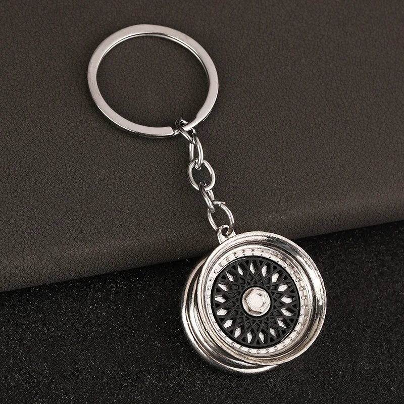 Retro Wheel Rim Keychain