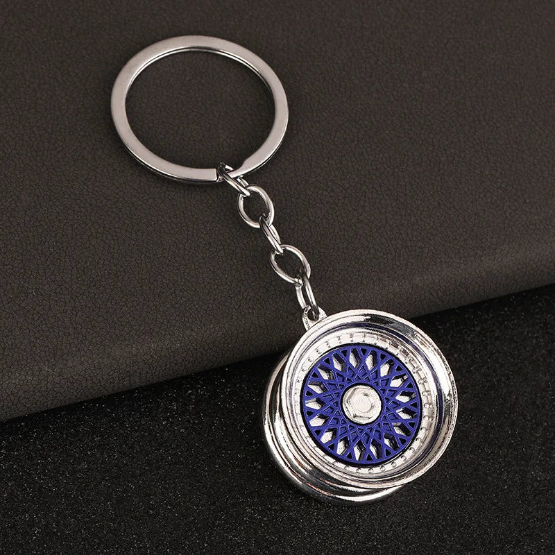 Retro Wheel Rim Keychain