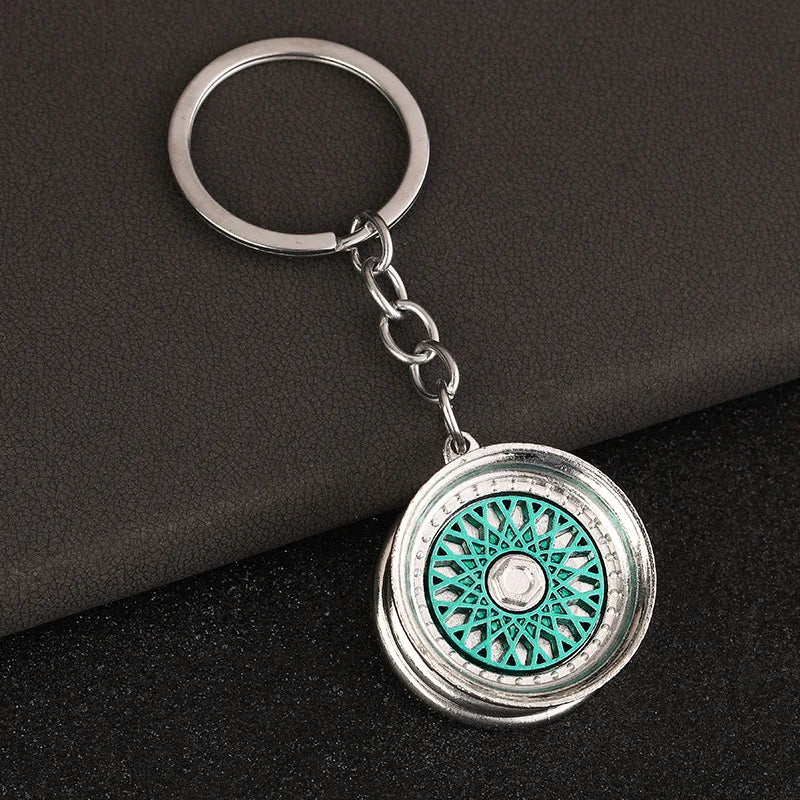 Retro Wheel Rim Keychain