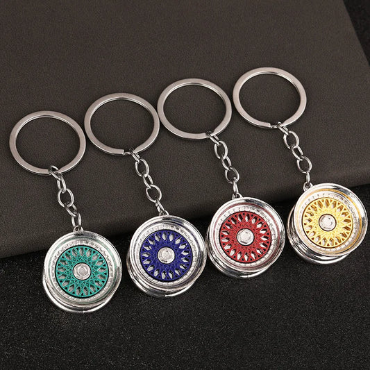 Retro Wheel Rim Keychain
